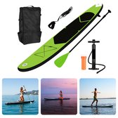 Bol.com Cheqo® Complete SUP-Set - Opblaasbaar SUP Board - Stand Up Paddle Board - Ideaal voor Beginnende & Gevorderde Peddelsurf... aanbieding