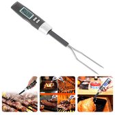 Bol.com Cheqo® Digitale Voedselthermometer - Vleesthermometer - Barbecue Vork - Oventhermometer - Kernthermometer Vorkmodel - Me... aanbieding