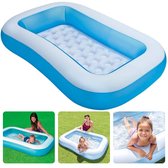 Bol.com Cheqo® Zwembad met Opblaasbare Bodem - Opblaasbaar Zwembad - 166cm x 100cm - Kinderbad - Ideaal voor Kleine Kinderen - G... aanbieding