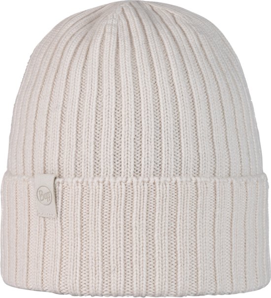 Buff Norval Knitted Hat Beanie 1242427981000, Unisex, Beige, Muts, maat: One size