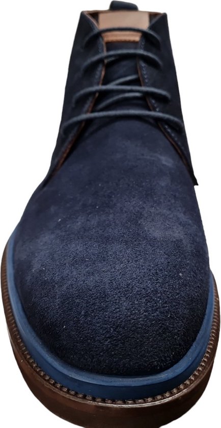 Berkelmans | Chaussure haute à lacets soignée | Daim bleu marine | Taille 44