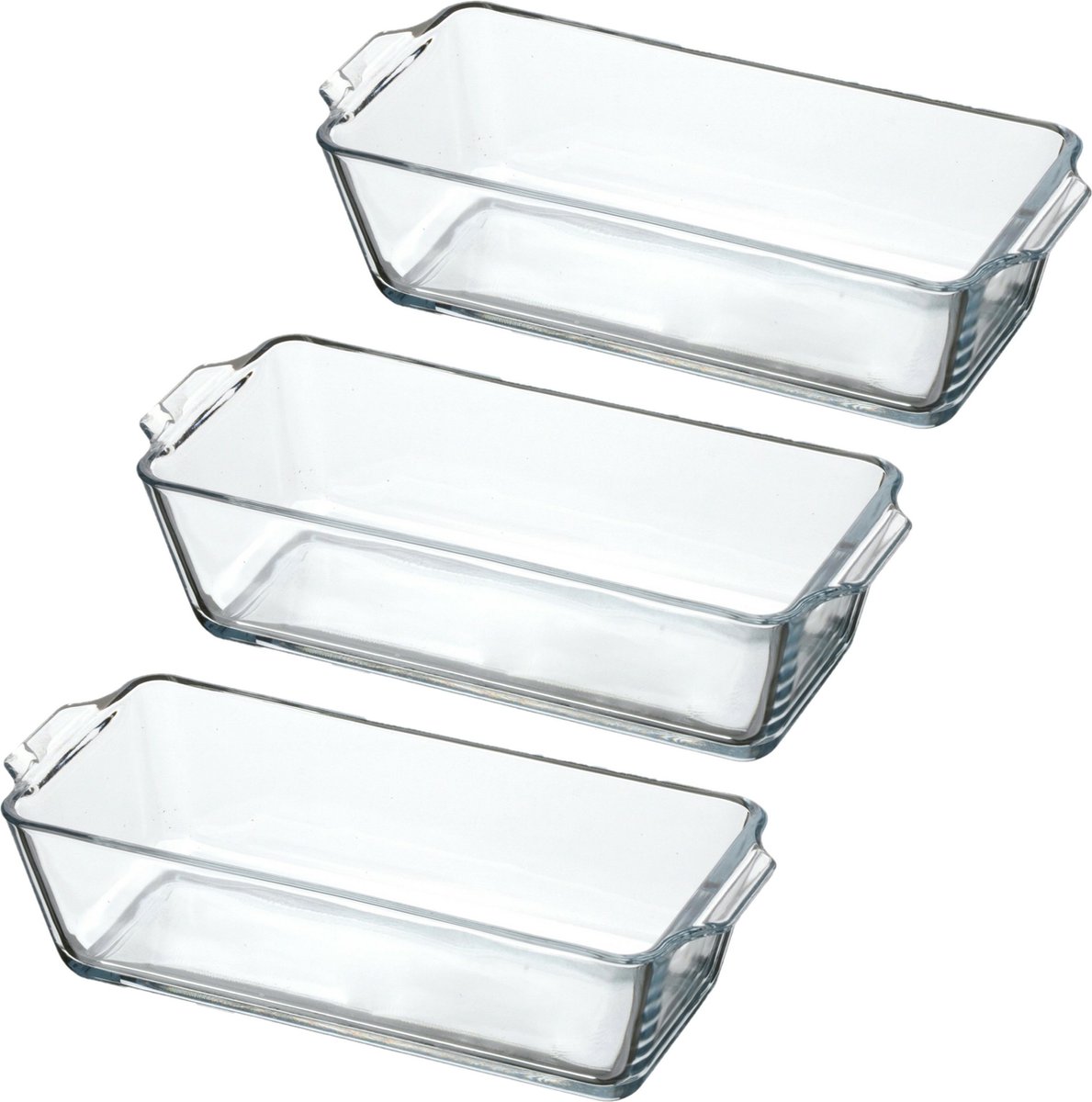 Chef Traiteur Ovenschaal van borosilicaat glas - 3x - rechthoek - 0.8 Liter - 23 x 10 x 6 cm