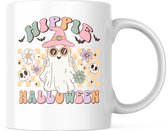 Halloween Mok met tekst: Hippie Halloween | Halloween Decoratie | Grappige Cadeaus | Grappige mok | Koffiemok | Koffiebeker | Theemok | Theebeker