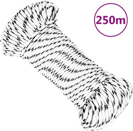 vidaXL-Boottouw-gevlochten-3-mm-x-250-m-polyester-wit