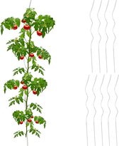 Relaxdays tomatenspiraal set van 10 - metaal - plantensteun tomaten - plantenstok 90 cm