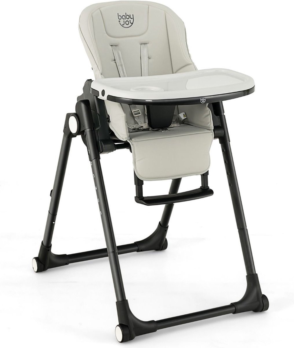 COSTWAY Baby Kinderstoel Opvouwbare Kinderstoel Met 6 Verstelbare 