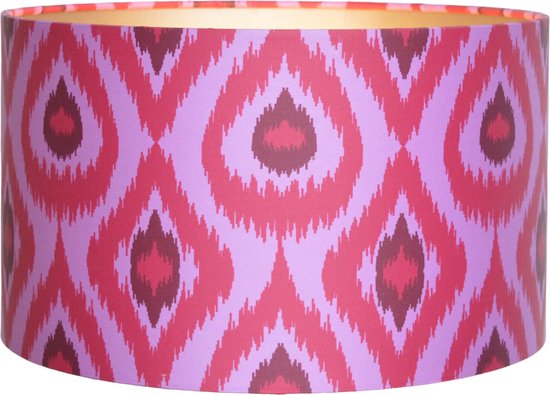 Lampenkap Ikat Roze Fuchsia Print 30 cm voor Tafellamp en Hanglamp, Kleurrijk | Lauren S