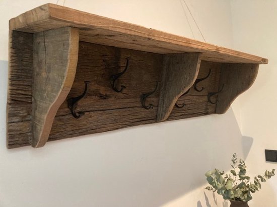 Landelijke houten kapstok - 120 cm - truckbody wood - hout - houten wandkapstok - hangend kapstok - houten kapstok - landelijke decorati
