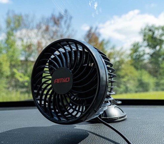 Ventilateur de voiture - 4,5 pouces - 12V - Avec ventouse