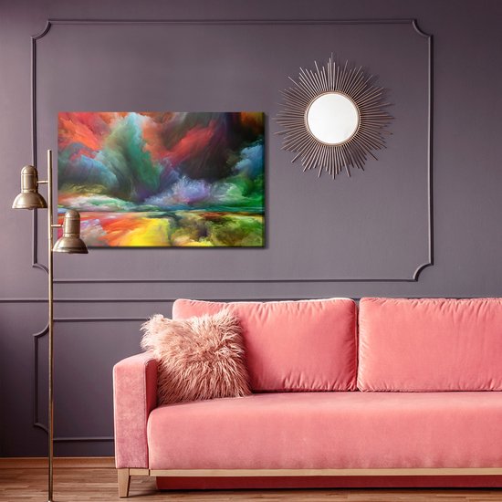 Peinture Roi - Peinture sur toile Route abstraite colorée - 120 x 80 cm