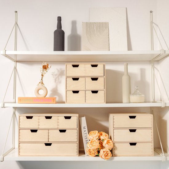 Organiseur En Bambou Naturel Zeller - 12 Compartiments, Dimensions 25,4 X 12 X 10 Cm | Parfait Pour Cosmétiques, Maquillage, Ou Accessoires De Bureau