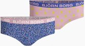 Björn Borg - Meisjes - Stippenprint Hipster 2-Pack - Blauw/Multicolour/Roze - Maat 146-152