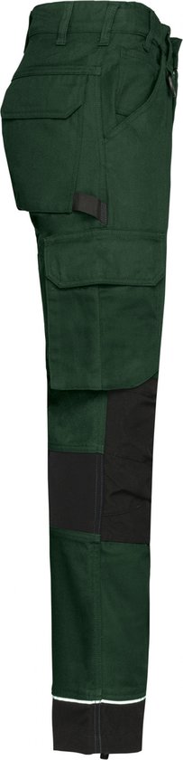 Coupe du monde. Pantalon de travail pour homme WK743, en tissu recyclé, conçu pour le Work - Vert forêt / Noir - 62 NL (56 FR)