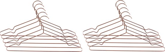 QUVIO Kledinghangers - Set van 10 - Kleerhangers - Hangers kleding - Broekhangers - Rosekleur - Koper - Staal