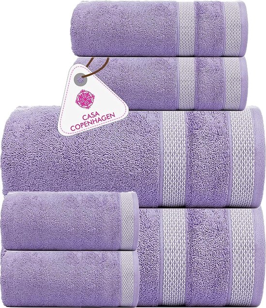 Solitaire handdoekenset, ontworpen in Denemarken, 600 g/m², hotel & spa, keuken & badkamer, Egyptische catoen, 6-delige set met 2 badhanddoeken, 2 handdoeken, 2 washandjes – paar rozen