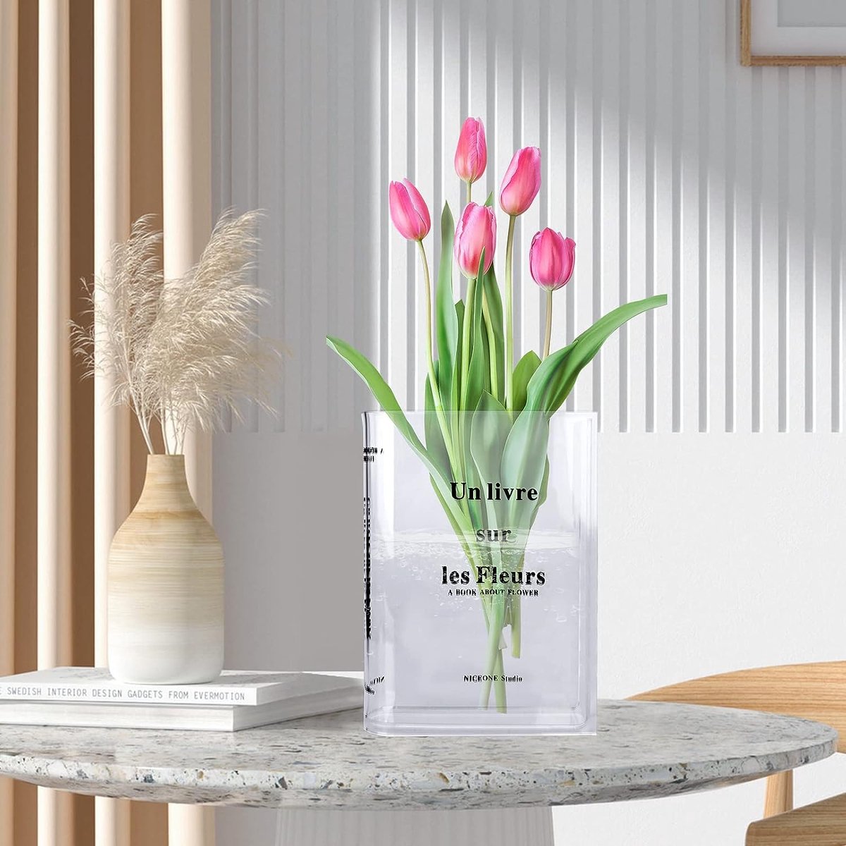 Steel Mill & Co Originele grote boekvormige decoratieve vaas, keramisch, voor huisdecoratie, schattige boekenplankdecoratie, voor boekenliefhebbers