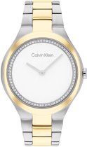 Calvin Klein CK25200366 Admire Dames Horloge - Mineraalglas - Staal - Zilverkleurig - 36 mm breed - Quartz - Vouw/Vlindersluiting - 3 ATM (spatwater)