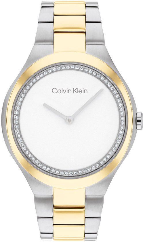 Calvin Klein CK25200366 Admire Dames Horloge - Mineraalglas - Staal - Zilverkleurig - 36 mm breed - Quartz - Vouw/Vlindersluiting - 3 ATM (spatwater)