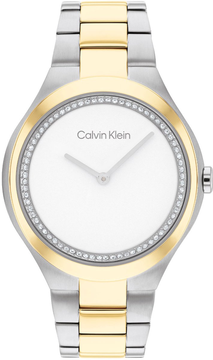 Calvin Klein CK25200366 Admire Dames Horloge - Mineraalglas - Staal - Zilver - 36 mm breed - Quartz - Vouw-Vlindersluiting - 3 ATM (spatwater)