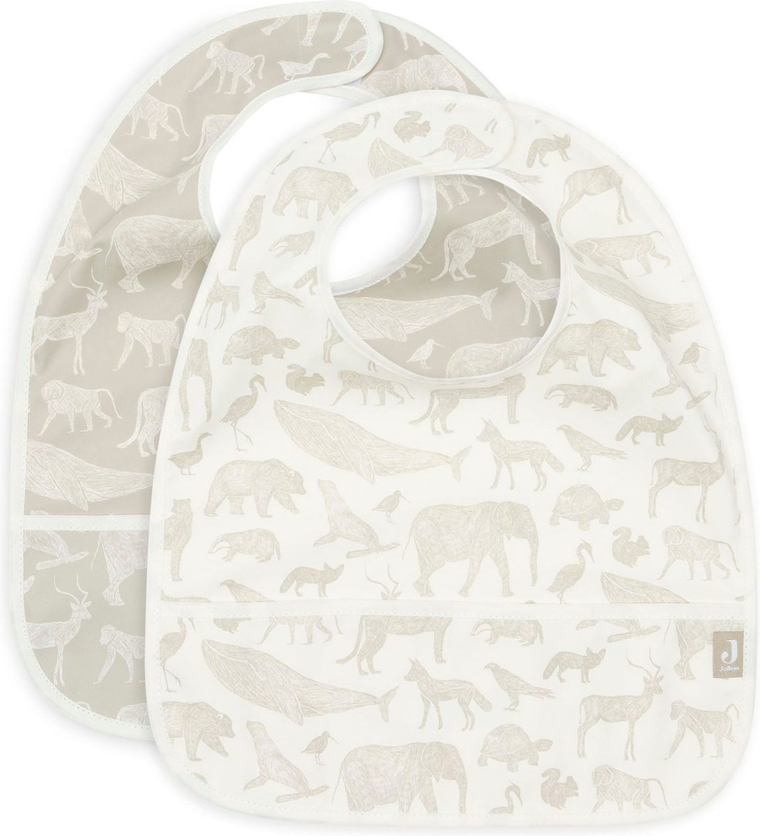 Goedkoopste Jollein Slab Waterproof Animals Nougat (2pack