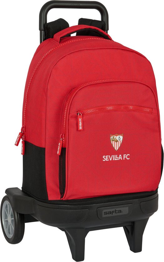 Schoolrugzak met Wielen Sevilla Fútbol Club Zwart Rood 33 X 45 X 22 cm