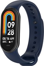 Siliconen Smartwatch bandje - Geschikt voor Xiaomi Smart Band 8 siliconen bandje - donkerblauw - Strap-it Horlogeband / Polsband / Armband