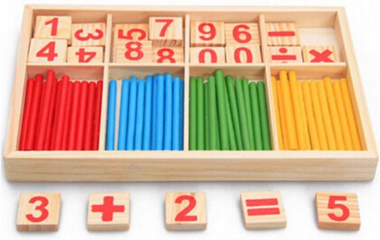 CHPN - Rekenspel - Leren rekenen - Hout - Leer Rekenen op Montessori-manier - Houten Educatief Speelgoed - Duurzaam - Op een leuke manier leren rekenen