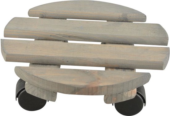 Esschert Design Plantentrolley - hout - 23 cm - tot 100 kg - trolley voor kamerplanten - Esschert Design