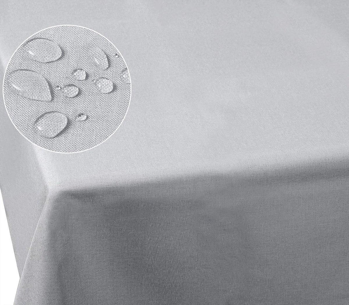 Tafelkleed Linnenlook - Waterafstotend - Lotuseffect - Vlekbescherming - Onderhoudsvriendelijk - Afwasbaar - Vuilafstotend - Rechthoekig - 135 x 180 cm - Lichtgrijs