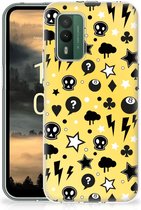 Silicone Back Cover Nokia XR21 Telefoon Hoesje Punk Yellow