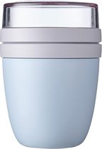 Lunchpot Ellipse Nordic blue - 500 ml praktische mueslibeker, yoghurtbeker, To go beker - geschikt voor diepvriezer, magnetron en vaatwasser, polypropyleen, 700 ml