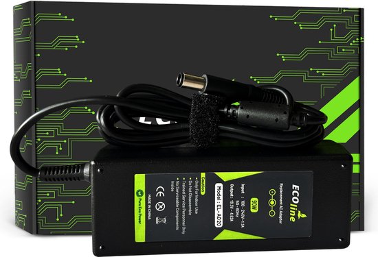 EcoLine - Chargeur / Adaptateur AC - Convient pour Dell Inspiron 15R N5010 N5110 Latitude E6410 E6420 E6430 E6510 E6520 - 19,5 V 6,7 A 90 W.