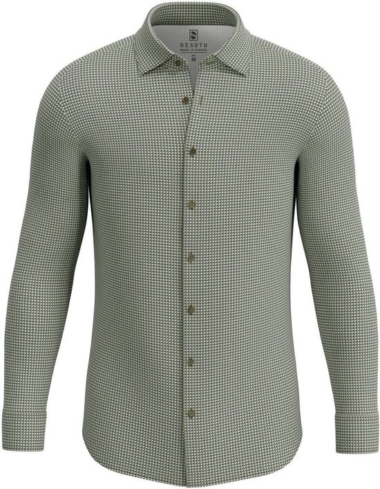 Desoto - Overhemd Kent Blokken Groen - Heren - Maat XXL - Slim-fit