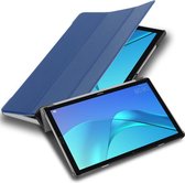Cadorabo Tablet Hoesje geschikt voor Huawei MediaPad M5 / M5 PRO (10.8 inch) in JERSEY DONKER BLAUW - Ultra dun beschermend geval met automatische Wake Up en Stand functie Book Case Cover Etui