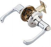 Deurklinken deurknop met slot/sleutel, deurbeslag deurbeslag voor toilet/badkamerdeuren, slot 60/70mm, 3 metalen sleutels