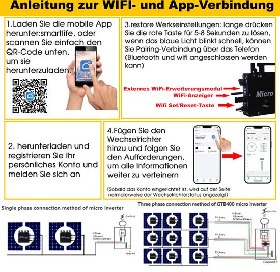 W Onder Full Energy Micro Omvormer, 800 W, Omvormer Voor Intelligent Zonne Netwerk Wifi Beheer Via Smartphone App 2136869639