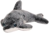 Inware pluche dolfijn knuffeldier - grijs/wit - zwemmend - 43 cm - Dieren knuffels