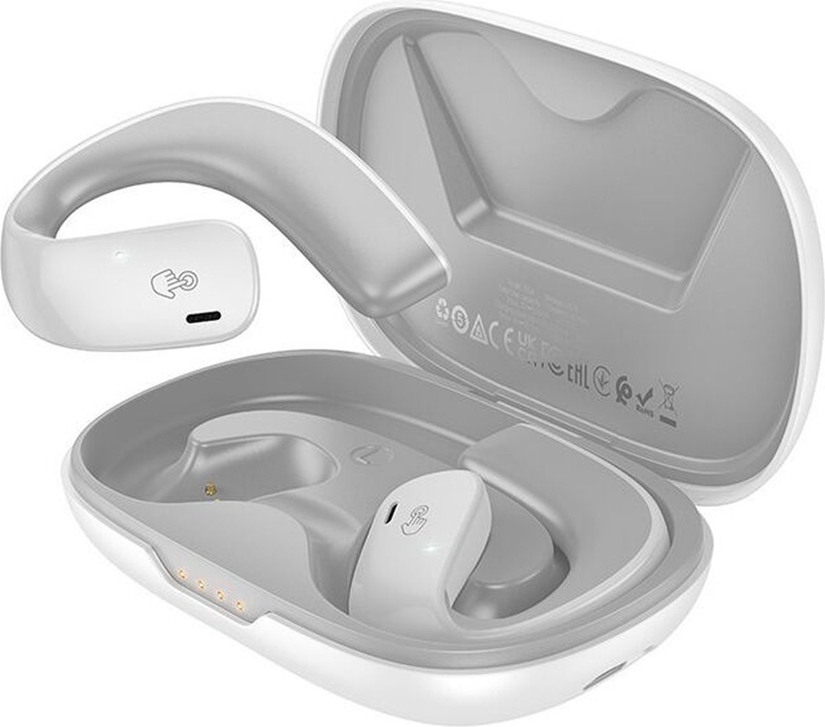 Hoco EQ4 True Wireless Headset Draadloze Over-Ear Oordopjes Wit