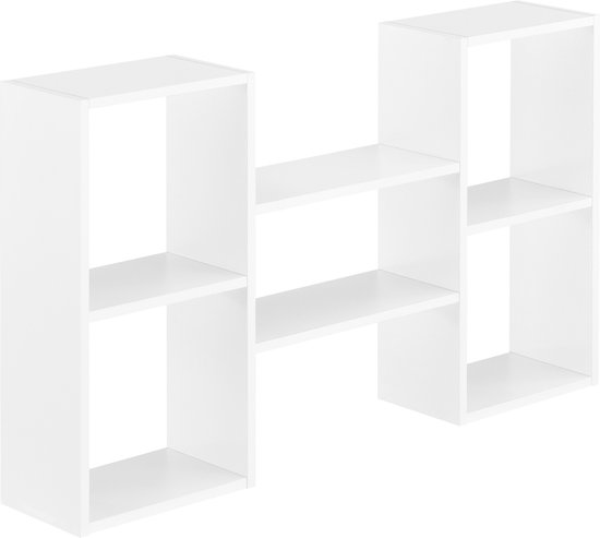 HOMCOM Wandplank, Zwevend Rek, 4 Vakken, Boekenkast, 100 Cm X 15 Cm X 60 Cm Naturel~1lc02heu00g01