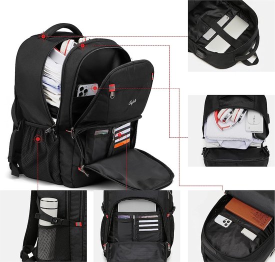 Roffatide Anime Cosplay Rugzak Gedrukt College Schooltas Laptop Rugzak met USB Opladen Poort & Hoofdtelefoon Poort, Zwart