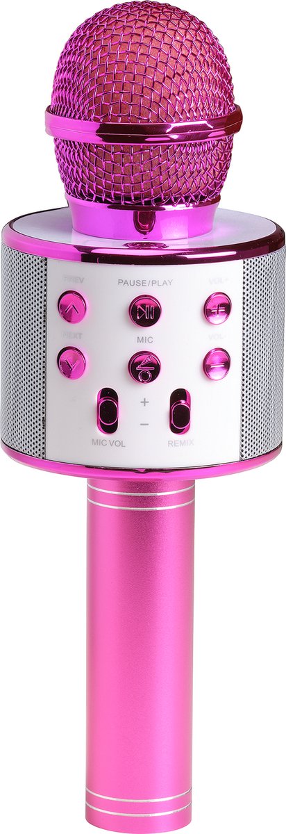 Denver Karaoke Microfoon Bluetooth - Draadloos - Karaoke Set - Ingebouwde Speaker - AUX - MicroSD - KMS20 - Roze