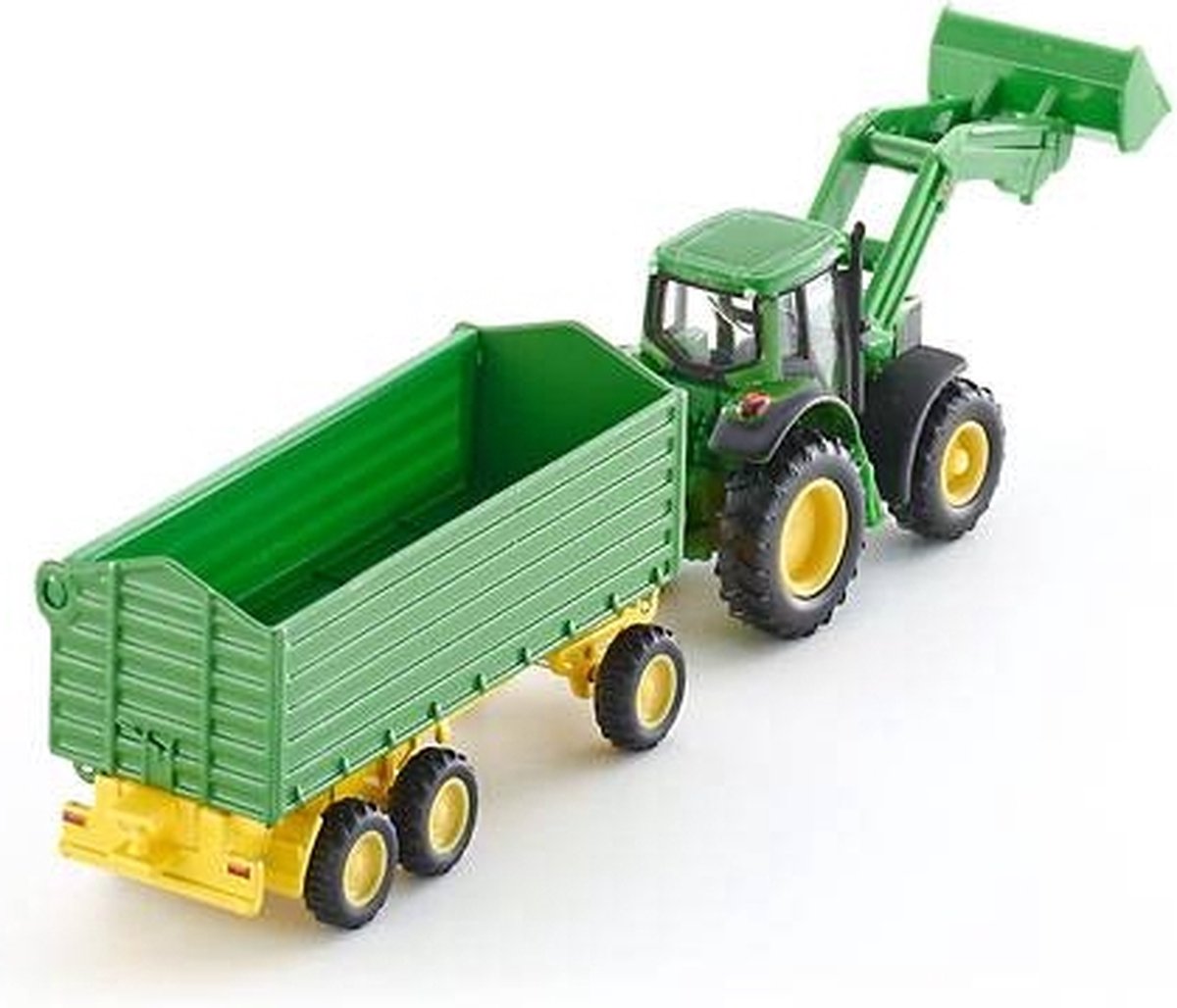 SIKU 1843, John Deere met Voorlader en Aanhangwagen, schaal 1:87, metaal/kunststof — cadeau in Spellen & Speelgoed - foto 3