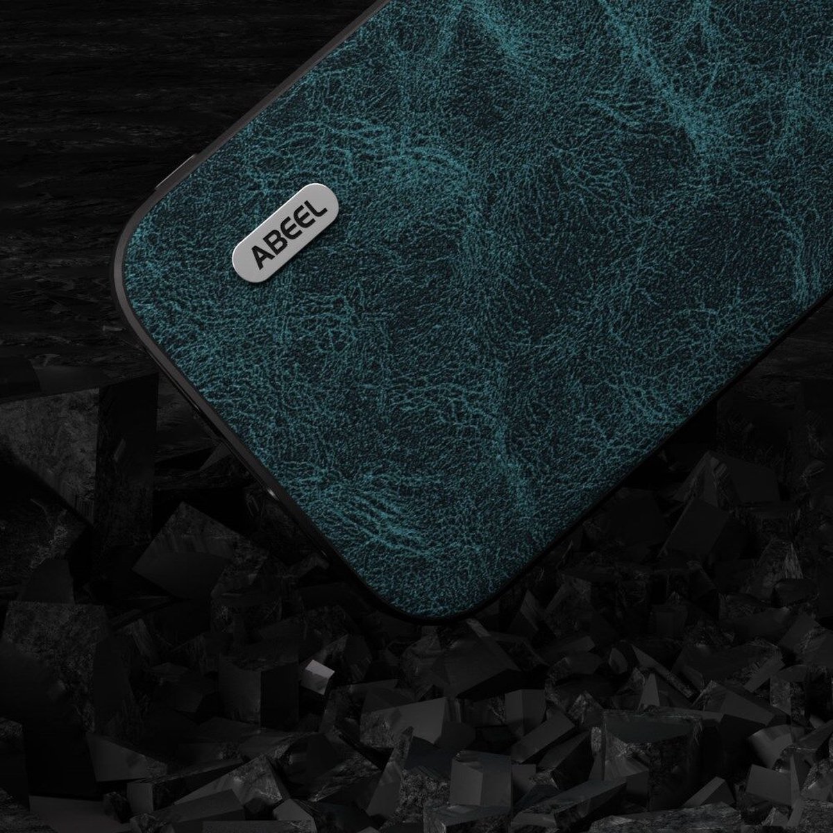 ABEEL Hoesje Geschikt voor Apple iPhone 15 - Back Cover met Litchi Textuur - Dreamy Blauw