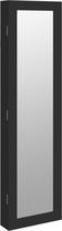 vidaXL - Sieradenkast - met - spiegel - wandgemonteerd - 30x8,5x106 - cm - zwart