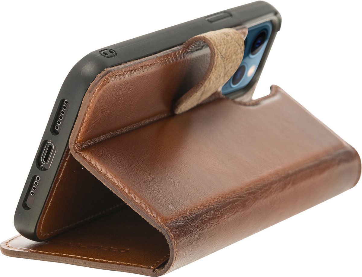 Bouletta Apple iPhone 14 Series Detachable Leather Wallet Case Darker Color - Mw, iPhone 15 Plus / Tan / Leather