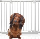 Bettacare Elite Dog Gate, 80 cm - 89 cm, Wit mat, barrière d'escalier sans Embouts pour Chiens et chiots, barrière pour animaux de compagnie et chiens, installation facile