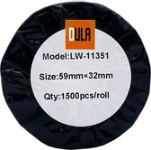 DULA Dymo Compatible labels - Wit - 11351 - S0722510 - Sieraadetiketten - 10 rollen - 54 x 11 mm - 1500 labels per rol