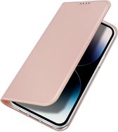 Geschikt voor Dux Ducis Apple iPhone 15 Pro Portemonnee Hoesje - Roze