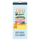 Lannoo Graphics - Calendrier d'anniversaire - Calendrier d'anniversaire - SALADE EN PAPIER - Gâteau - 4 Langues - 130 x 325 mm