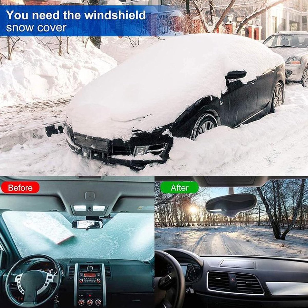 Acheter Couverture de pare-brise de voiture, protection contre le soleil,  épaississement d'hiver, Anti-gel, Anti-gel, couverture en verre de neige